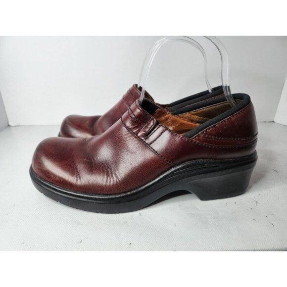 Ariat Santa Cruz Burgundy Leather Slip On Comfort Work Shoes Clog Size 9B - Picture 2 of 10